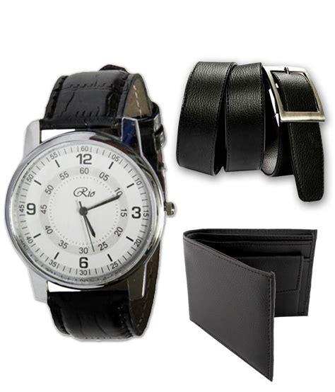 Rio Pack of 3 Gentleman Belt,Wrist Watch & Wallet: Buy Online at Low Price in India - Snapdeal