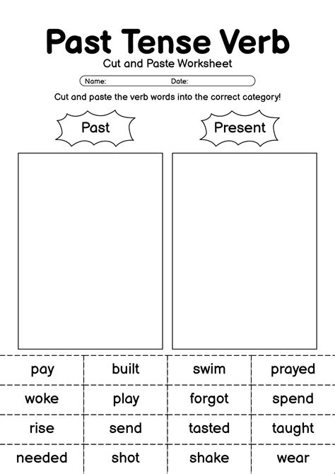 19 Past Tense Verbs Worksheets 2nd Grade Cutting - Free PDF at ...