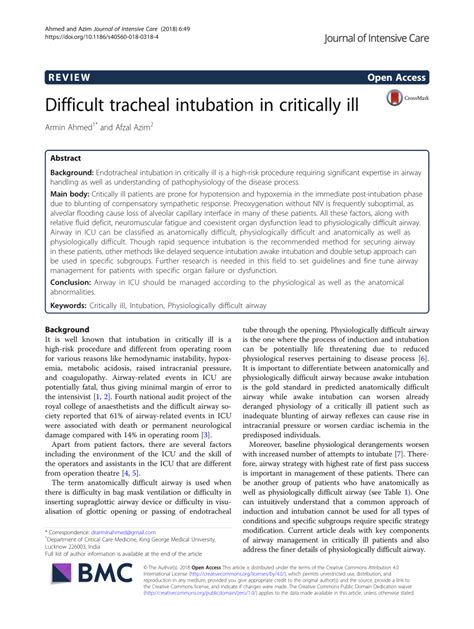 Image result for Study Report About Difficult Intubation