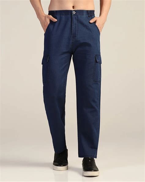 Buy TAGDO® Men's Straight Fit Cotton Cargo Jeans Pant For Men-2040 | tagdo
