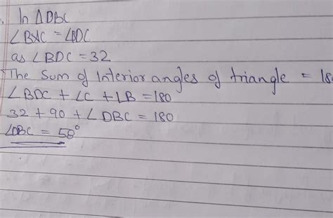 Abcd is a rectangle angle back=32 degree. Determine angle DBC. - Brainly.in