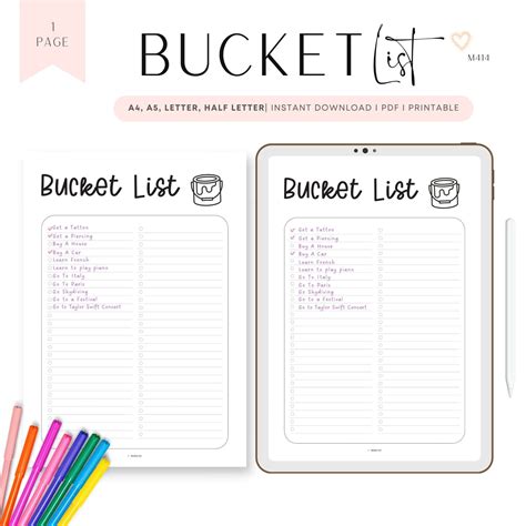 Bucket List Template