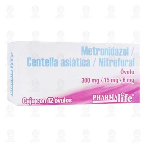 Metronidazol/Centella Asiática/Nitrofural 300mg/15mg/6mg, 12 Óvulos ...