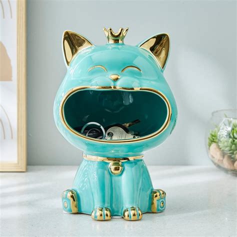 Buy Souvenir Ceramic Colourblocked Cat with Keyholder Figurine from ...