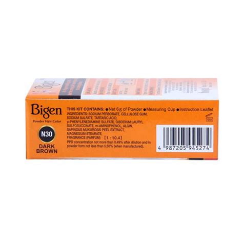 Buy Bigen Powder Hair Color N30 Dark Brown – 6g – Indicrest.com
