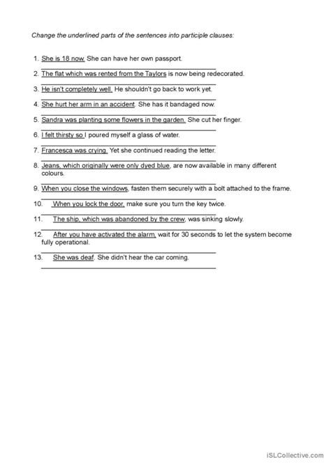 Image result for Reducec Relative Participle Clauses