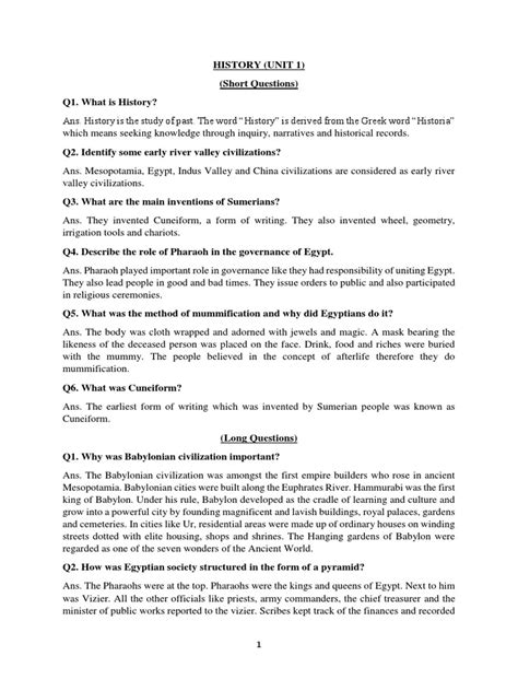 Model Activity Task Class 6 History Part1 的图像结果