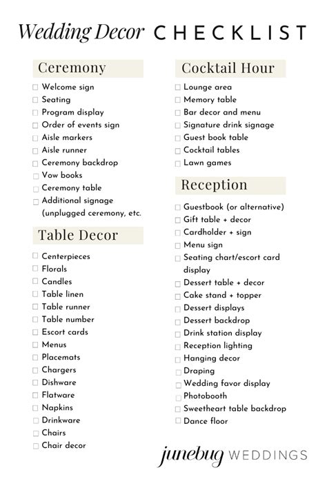 Image result for Wedding Reception Decor Checklist