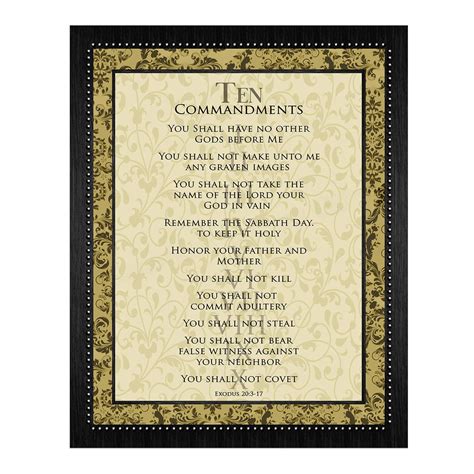 Buy 34;The Ten Commandments"-Exodus 20:3-17-Bible Verse Wall Art-11 x ...