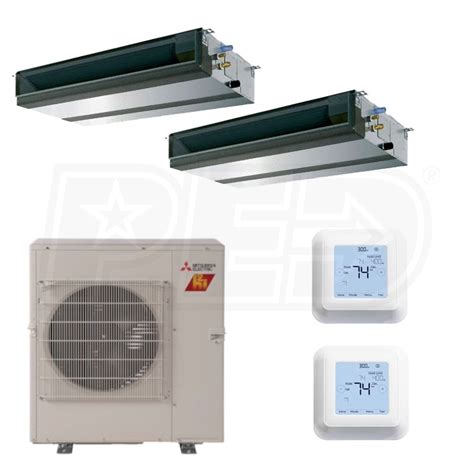 Mitsubishi MXZ-2C20NAHZ4 2-SEZ-KD12NA Concealed Duct 2-Zone H2i System ...