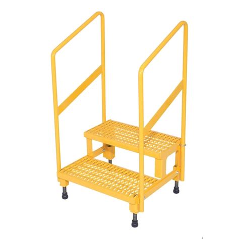 Vestil Adjust Step Stand, 2 Step, Handrail, 24x23, 43.125 Overall ...