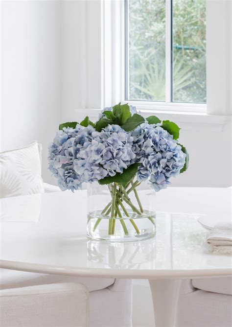 Hydrangea Arrangement in Vase | Elevated Faux Flowers at Afloral.com