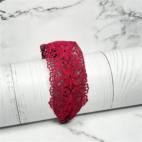 Broad Red Lacy floral Hairband – Bella Luxe