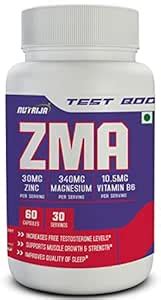 Nutrija ZMA (Zinc, Magnesium, Vitamin B6 with added Boron) Testosterone ...