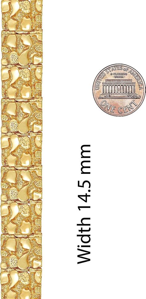 Buy LIFETIME JEWELRY Nugget ID Bracelet for Men and Women 24k Real Gold ...