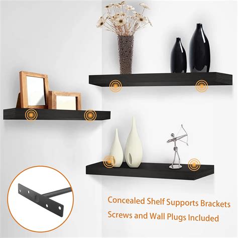 Buy Rierdge 6 Pcs Heavy Duty Floating Shelf Bracket 8 Inch, Solid Steel ...