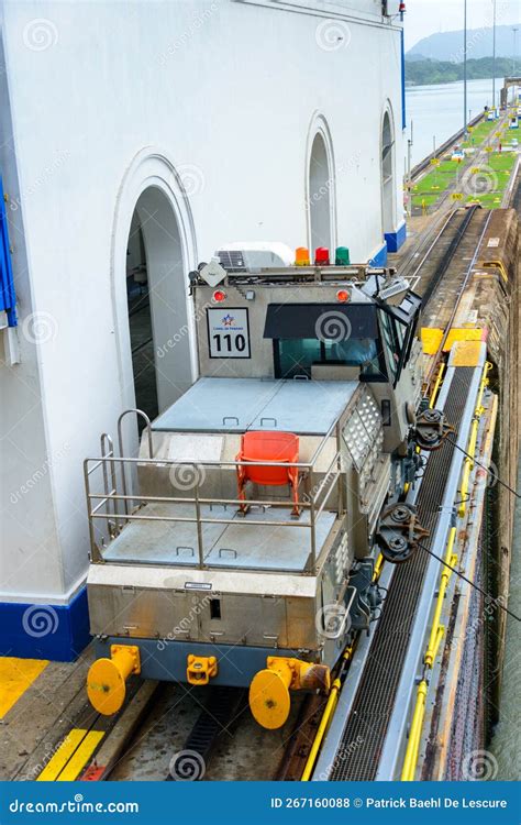 Panama Canal Mule at the Miraflores Locks Editorial Stock Photo - Image ...