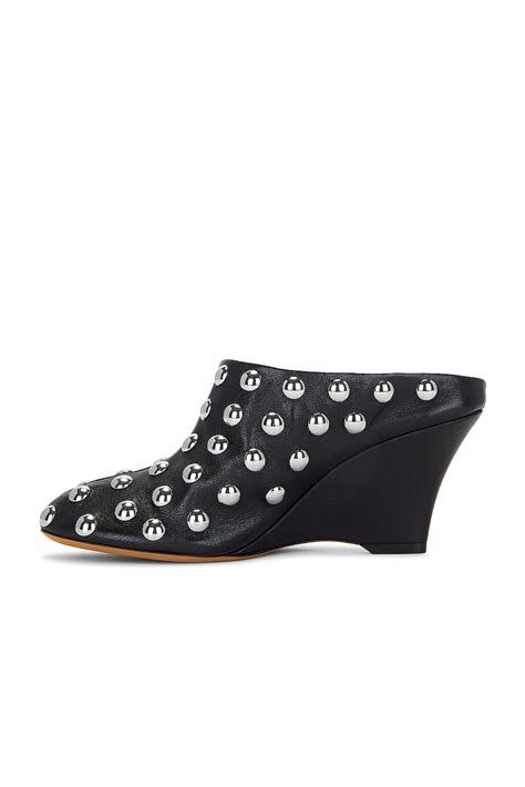 KHAITE Apollo Wedge Studded Mule in Black | FWRD
