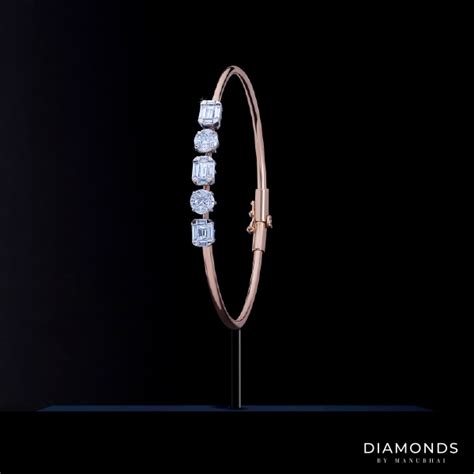 Buy Real Diamond Bangle Online | Real Diamond Bangle by Manubhai.