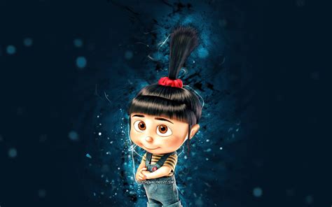 🔥 Free Download Wallpaper Agnes 4k Blue Neon Lights Minions The Rise by ...