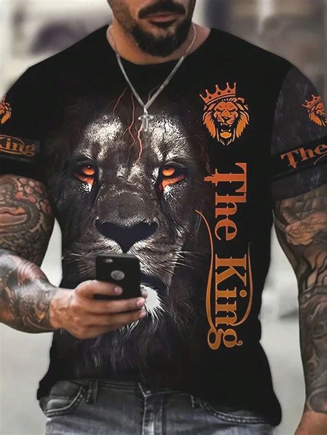 Manfinity LEGND Men Plus Lion & Letter Graphic Tee | SHEIN USA