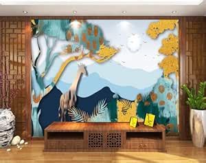 Wall26 - WEZ1218 Trees Camelopard Leaves Beautiful Peach Farewell Sir ...