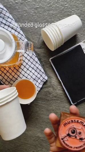 Company Logo Small Business Rubber Stamp with Wooden Mount - Small & M ...