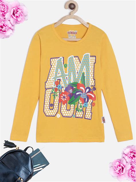SINI MINI trendy pure cotton printed full sleeve tshirt (Pack of 1 ...