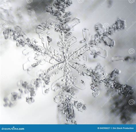 Snowflake Under Microscope. Stock Image - Image of real, seasonal: 84290027