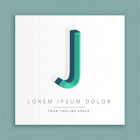 3d abstrakt Logo mit dem Buchstaben J | Kostenlose Vektor