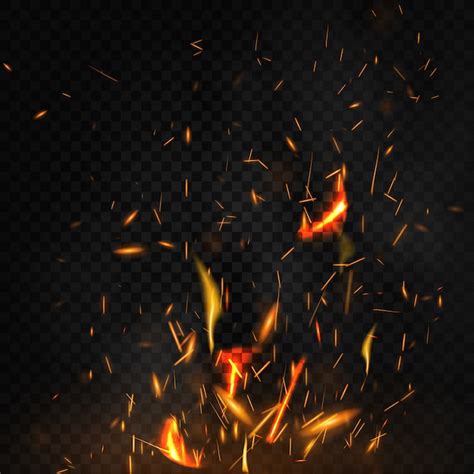 Faíscas voadoras de fogo | Vetor Premium