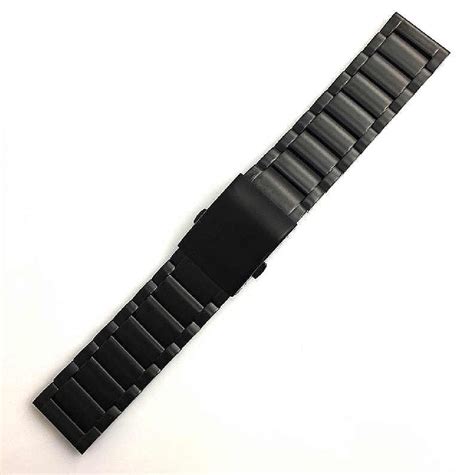 Seiko Compatible Solid Steel Brushed Black Metal Replacement Watch Band ...