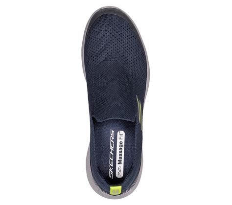 Skechers Navy Go Walk Massage Fit Tidal Mens Slip On Shoes - Style ID ...
