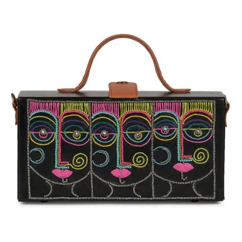 Anokhi Black hand embroidered designer clutch bag – GoneCase