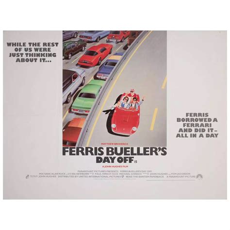 Ferris Bueller's Day Off 1986 Uk Quad Film Movie Poster in Antique Posters