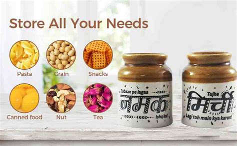 Buy EK DO DHAI Ceramic Salt & Pepper Shaker | Dispenser with Perfect ...