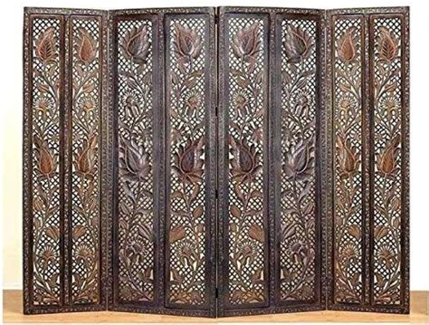 India wood mart Wooden Room Divider | 4 Panel Partition | Wood Panel ...