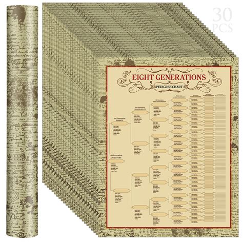 Buy 30 Pcs Family Tree Charts to Fill in Genealogy Charts 8 Generation ...