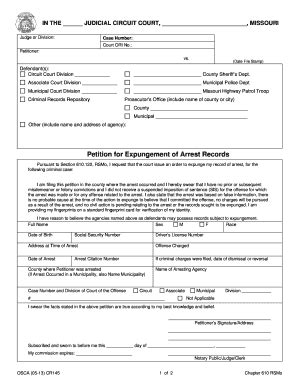 Missouri Expungement Forms - Fill and Sign Printable Template Online
