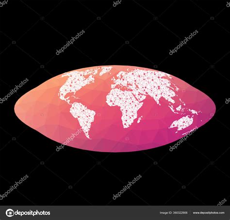 World network map Pseudocylindrical equalarea Goode homolosine ...