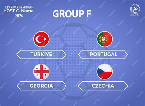 Premium Vector | Group F countries in European soccer contest 2024