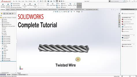 How to make a wire in SOLIDWORKS | SolidWorks Tutorial | Twisted Wire | Advance Swept Boss