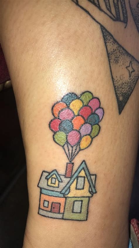 minimalist up house tattoo