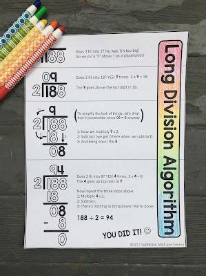 Image result for Long Division Help Sheet