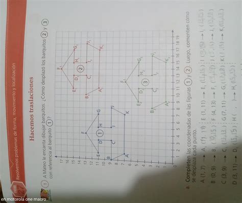 A mateo le encanta dibujar barquitos. ¿como desplazó los barquito 1 y 2 ...