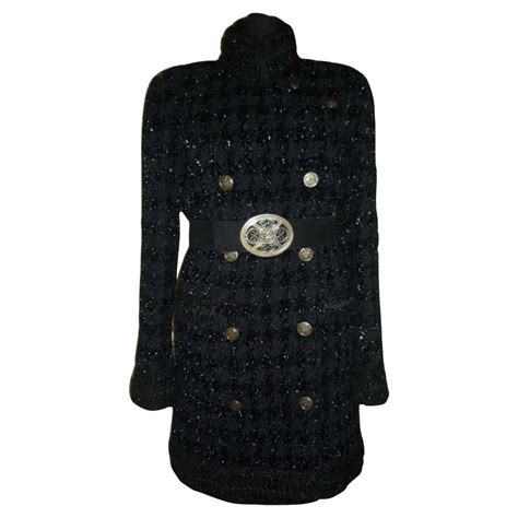 Chanel 14K$ Rarest Runway Luxurious Black Tweed Coat For Sale at 1stDibs