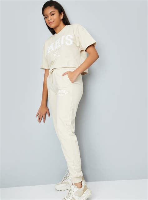 Buy Girls Printed Crop T-shirt with Joggers Online at just Rs. 899.0 ...