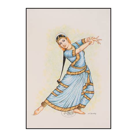 Bharatanatyam Dancer -Pen & Ink Painting- Rani Arts & Teak – RANI ARTS ...