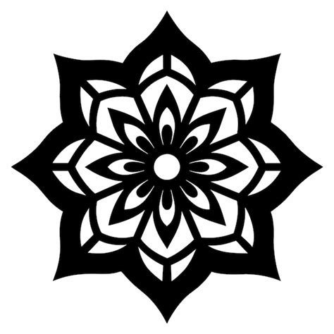 A black and white design with a white flower on it | Premium Vector