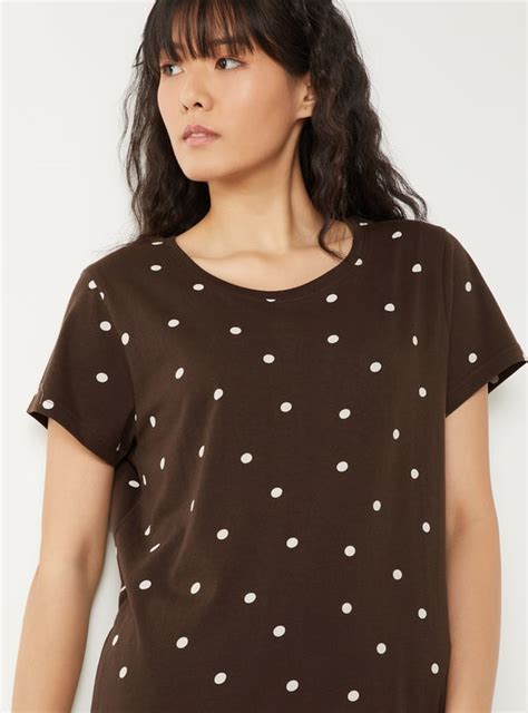 Buy Women Polka Dot Print PJ Set Online at just Rs. 899.0 ...